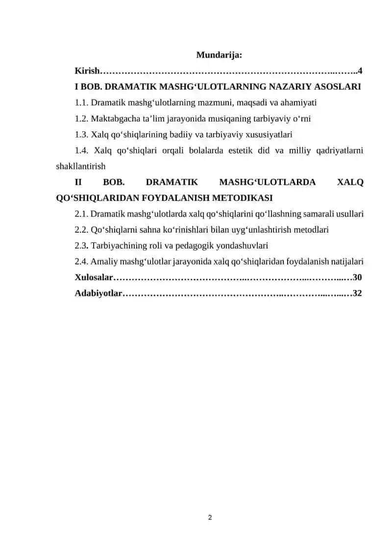 Drammatik mashg‘ulotlarda xalq qo‘shiqlaridan foydalanish 2