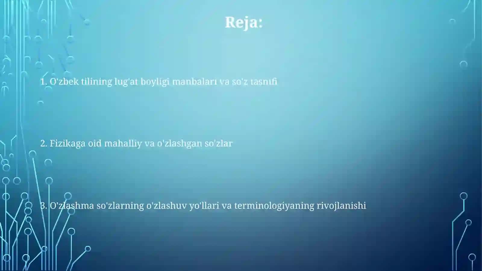 O'zbek tilining lug'at boyligi manbalari va so'z tasnifi 2