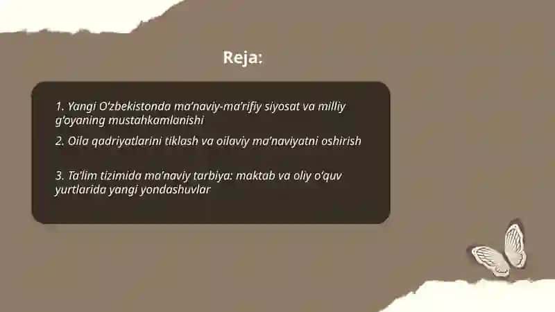 Yangi Oʻzbekistonda amalga oshirilayotgan maʼnaviy oʻzgarishlar 2