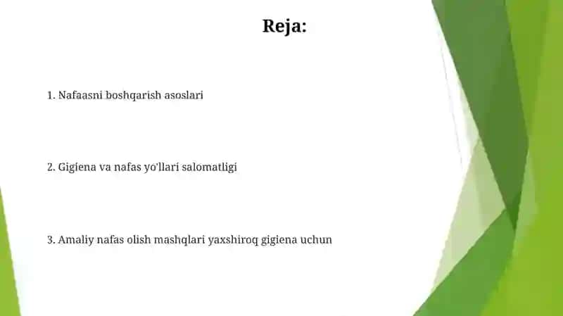 Nafas tizmining yosh xususiyati va gigeyenasi 2