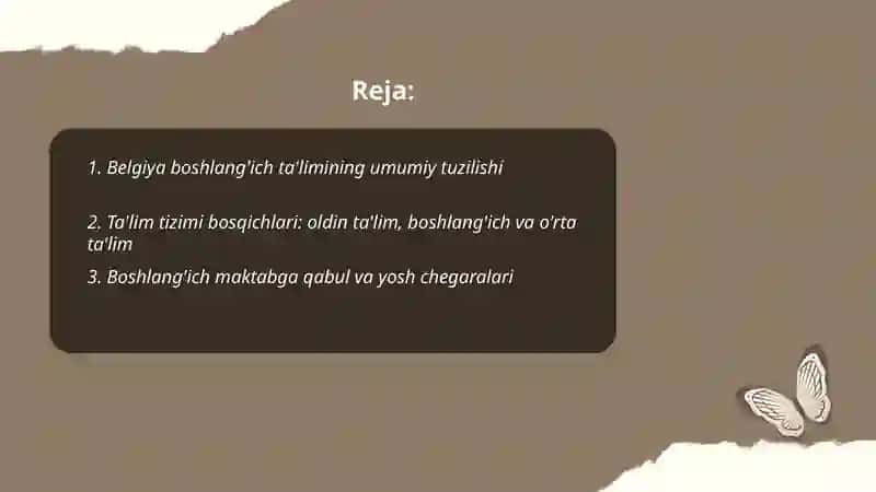 Belgiya boshlang'ich ta'lim tizimi 2
