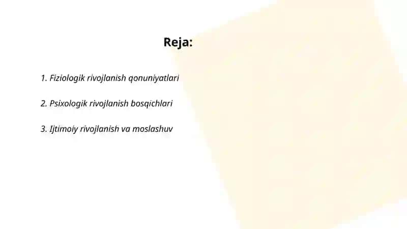 Fiziologik rivojlanish qonuniyatlari 2