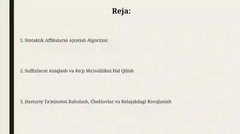 Suffixlarni Aniqlash va Ko'p Ma'nolilikni Hal Qilish 2