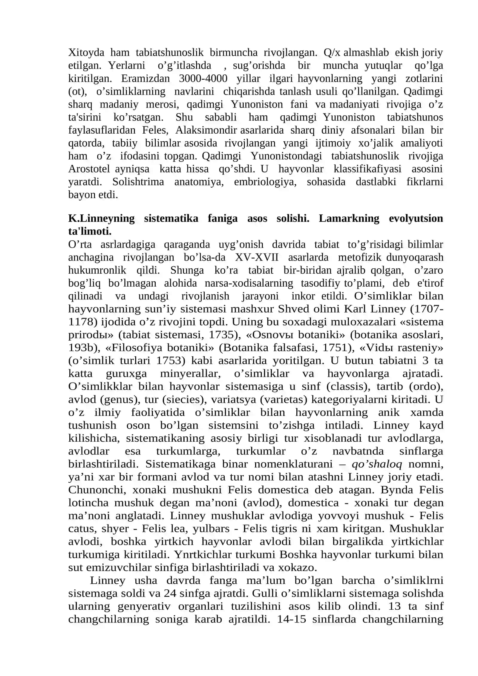 CH Darvinning evolyusion ta’limoti va undan keyingi davr 2