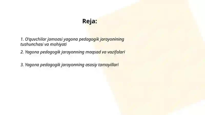 O'quvchilar jamoasi yagona pedagogik jarayonining asosiy shakli 2