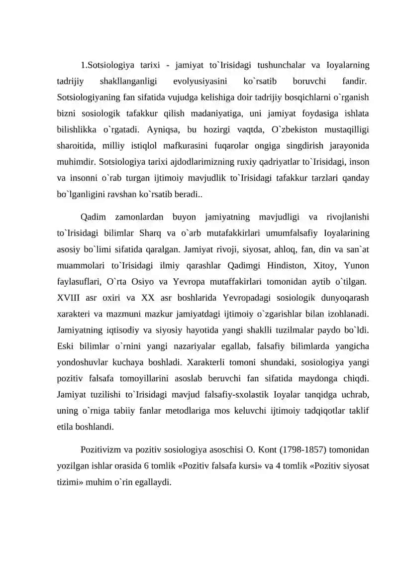 Sotsiologiya tarixi 2