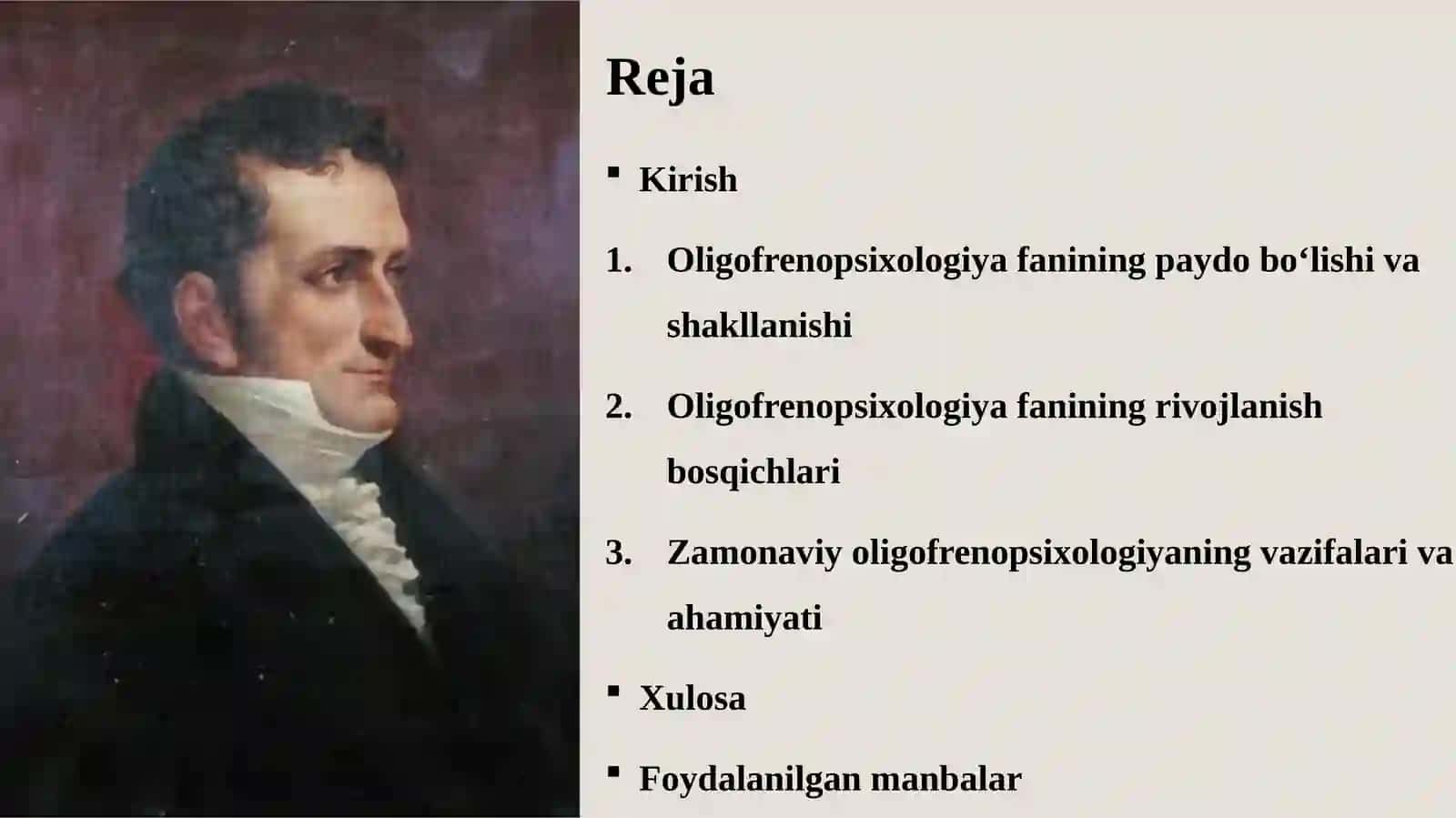 Oligofreno psixologiya fanining rivojlanish tarixi 2