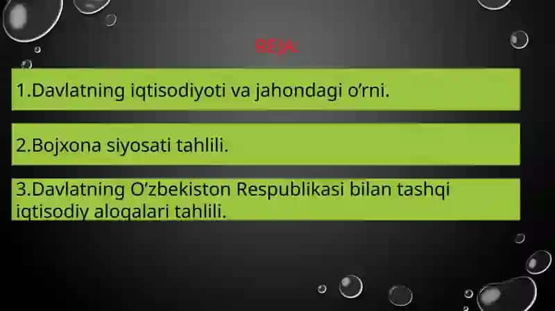 O’zbekiston Respublikasi Sibilantashi iqtisodiy aloalari tahlili 2