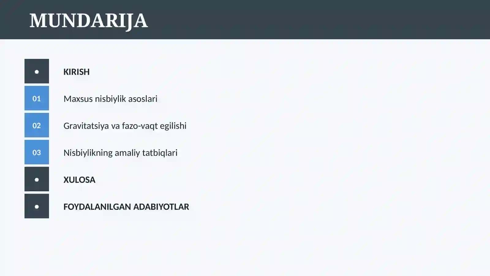 NISBIYLIK NAZARIYASI ELEMENTLARI 2
