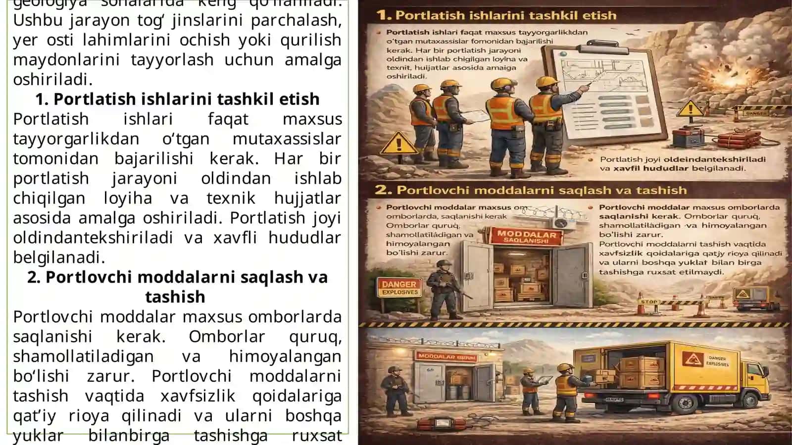 Portlatish ishlarida xavfsizlik choralarini loyihalash 2