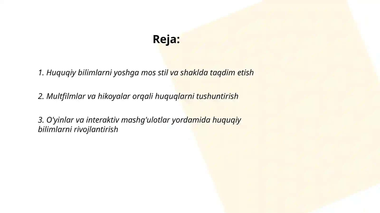 Bolalarga kichik yoshdan huquqlarini órgatish usullari 2