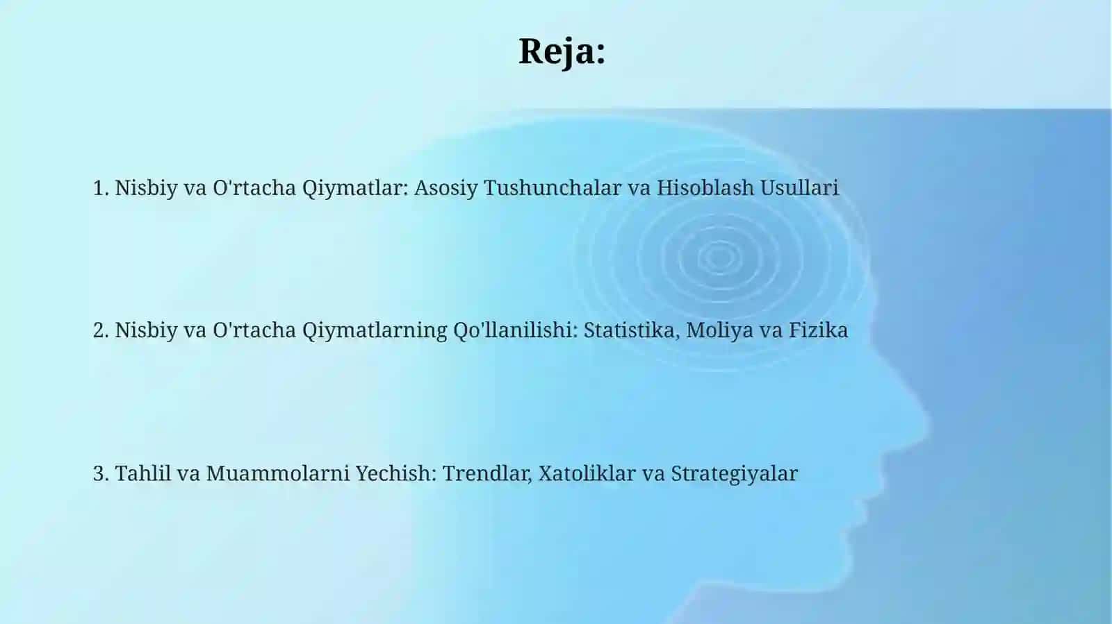 Nisbiy va O'rtacha Qiymatlar: Tushunchalar va Hisoblash Usullari 2