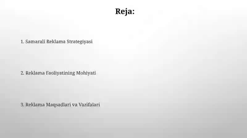 Reklama faoliyatining mohiyati 2