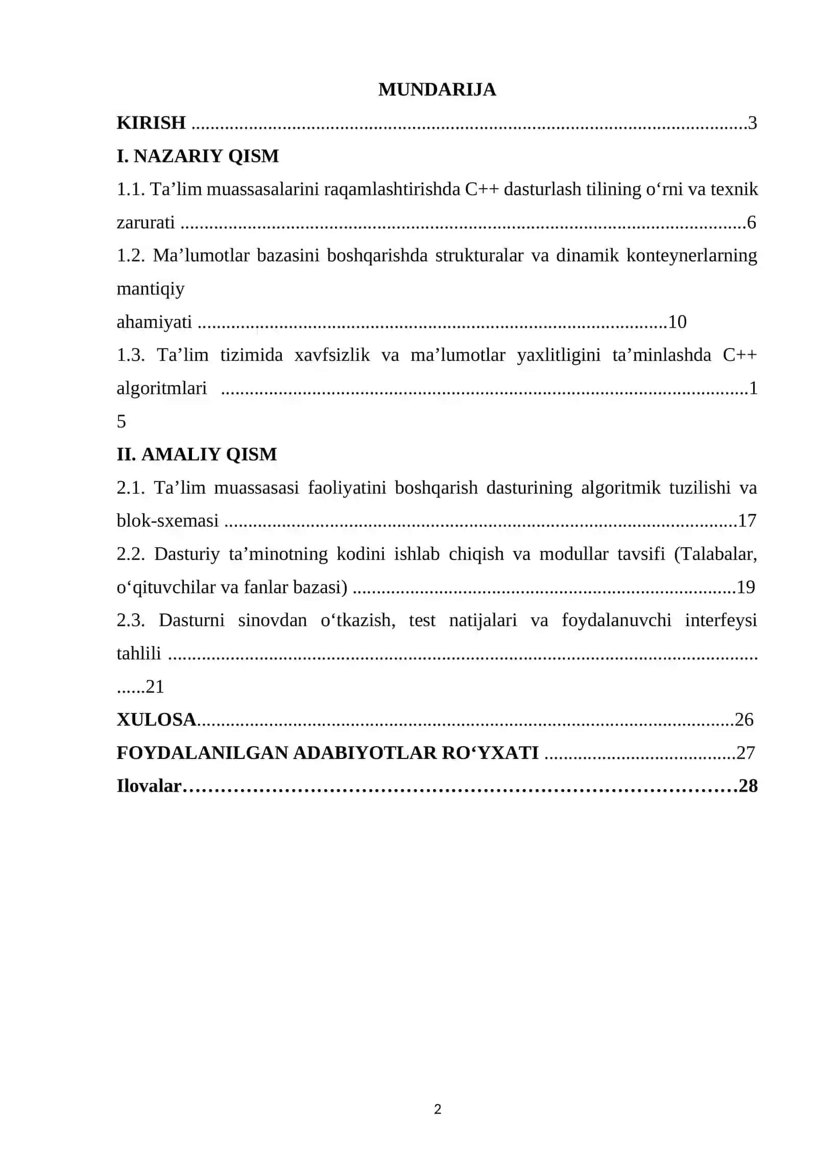 Ta’lim muassasasi faoliyatini boshqarish uchun dasturiy mahsulot ishlab chiqish 2