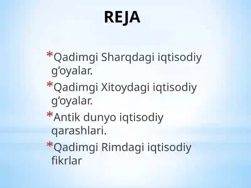 Qadimgi dunyo iqtisodiy g’oyalari 2