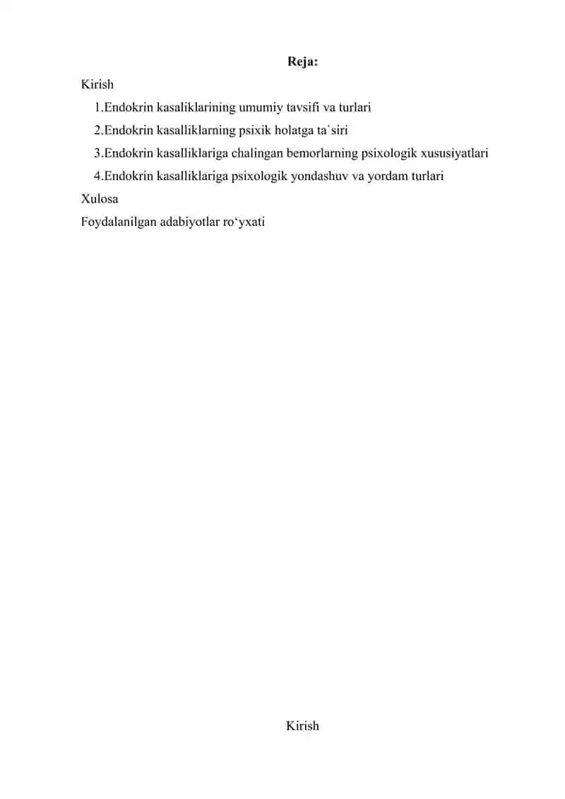 Endokrin kasalliklari bilan og`rigan bemorlar psixologik xususiyatlari 2