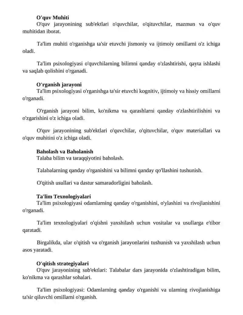 Pedagogik psixologik: predmeti tizimi muomolari 2