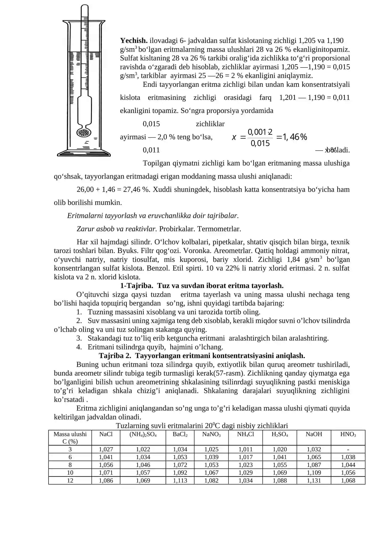 LABORATORIYA ISHI ERIТMA KONSENТRATSIYASINI ZICHLIK ORQALI IFODALASH 2