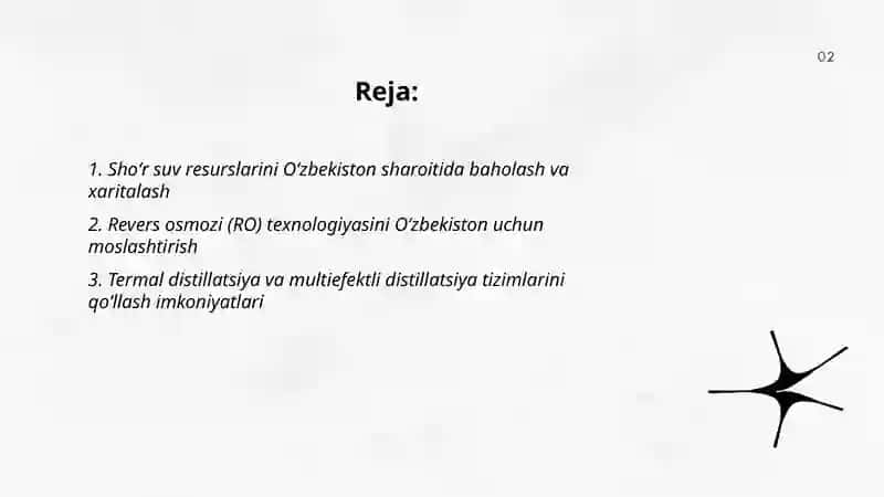 Oʻzbekiston sharoitida shoʻr suvlarni chuchuklashtirish gʻoyasini yaratish 2