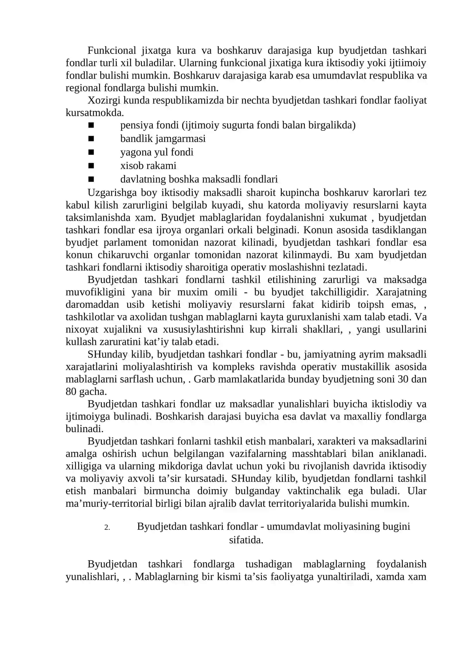 DAVLATNING BUDJETDAN TASHQARI JAMG’ARMALARI 2