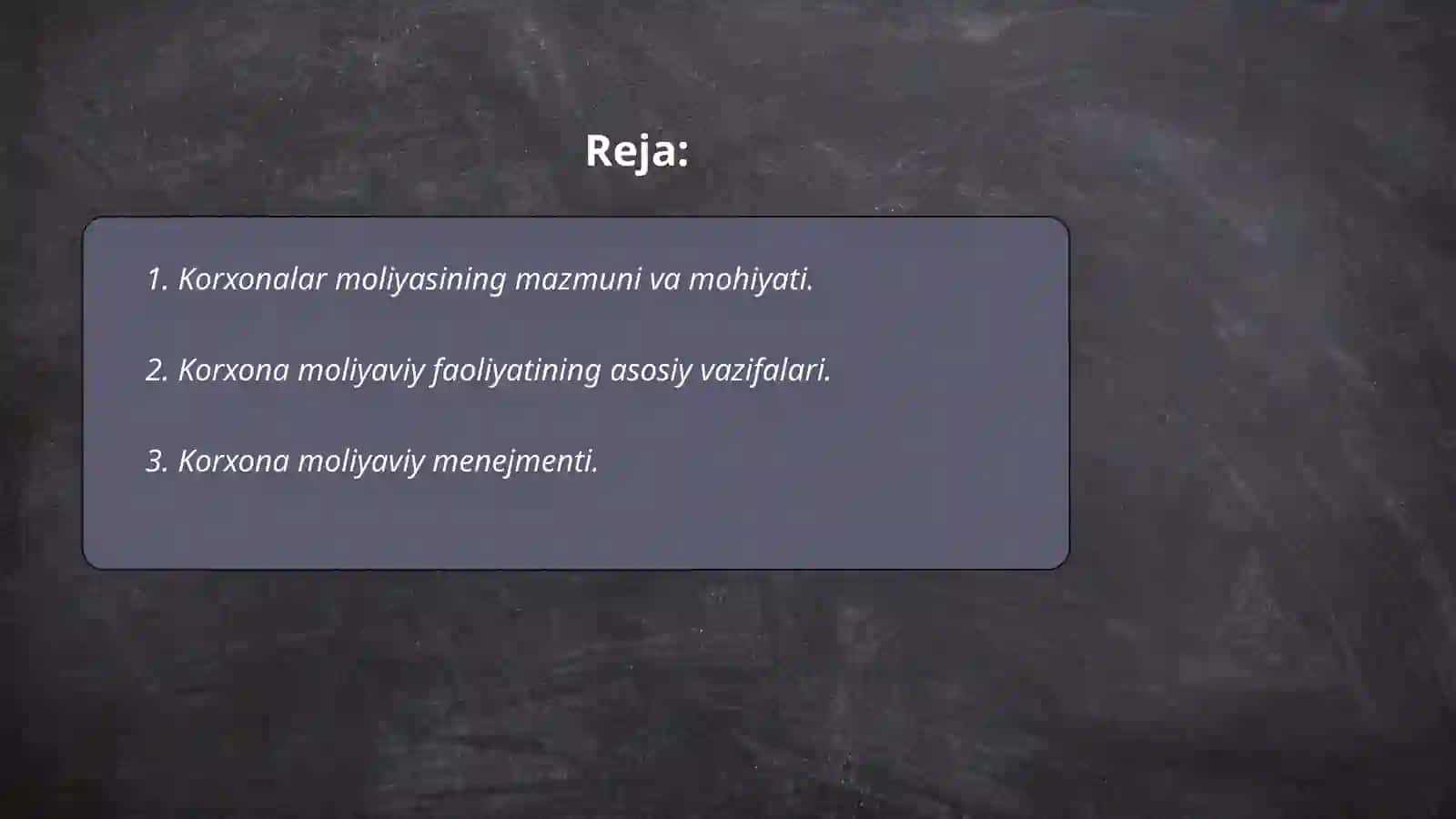 Korxonalar moliyasi va uni tashkil etish 2