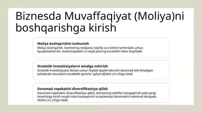 Biznesda tavakkalchilik (rizk)ni boshqarish 2