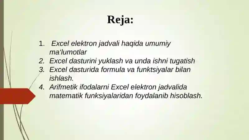 Excel dasturida iqtisodiy masalalarni yechish 2