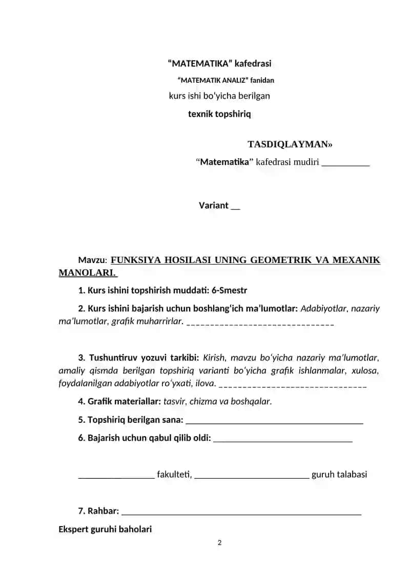 ANIQ INTEGRAL XOSSALARI VA O`RTA QIYMARLAR HAQIDAGI TEOREMALAR 2