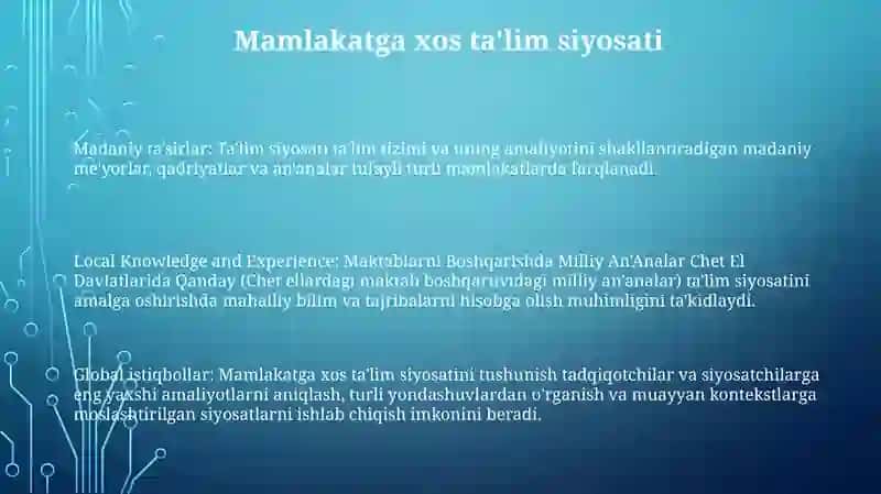 Maktablarni Boshqarishda Milliy An'Analar Chet El Davlatlarida Qanday 2
