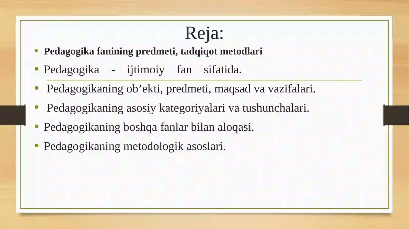 Pedagogikafanining predmeti, tadqiqot metodlari 2