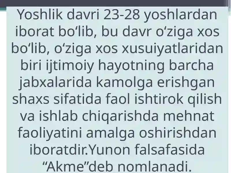 Yetuklik davrining psixologik xususiyatlari 2
