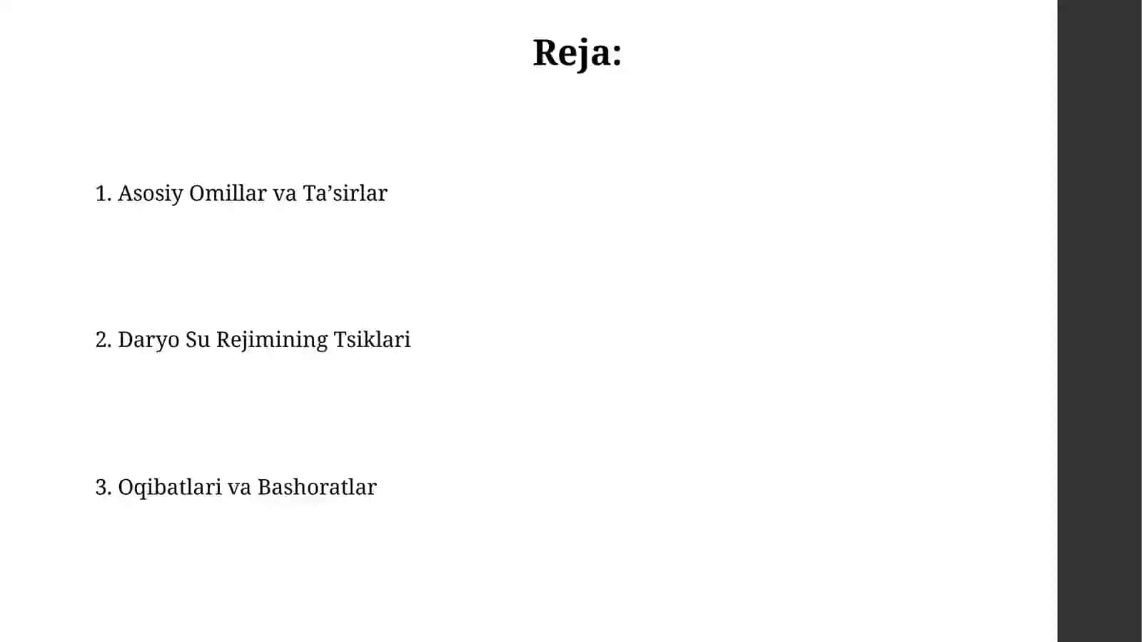 Daryolar suvrejimining davirlari 2