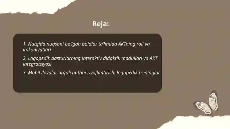 Nutqida nuqsoni bo'lgan bolalar ta'limida AKT va logopedik dasturlar 2