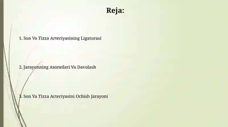 Son Va Tizza Arteriyasini Ochish Jarayoni 2