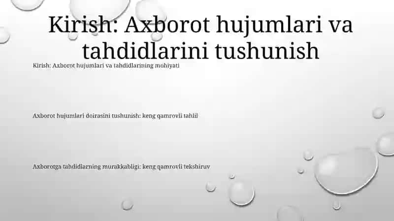 Axborot Xurujlari Va Tahdidlari 2
