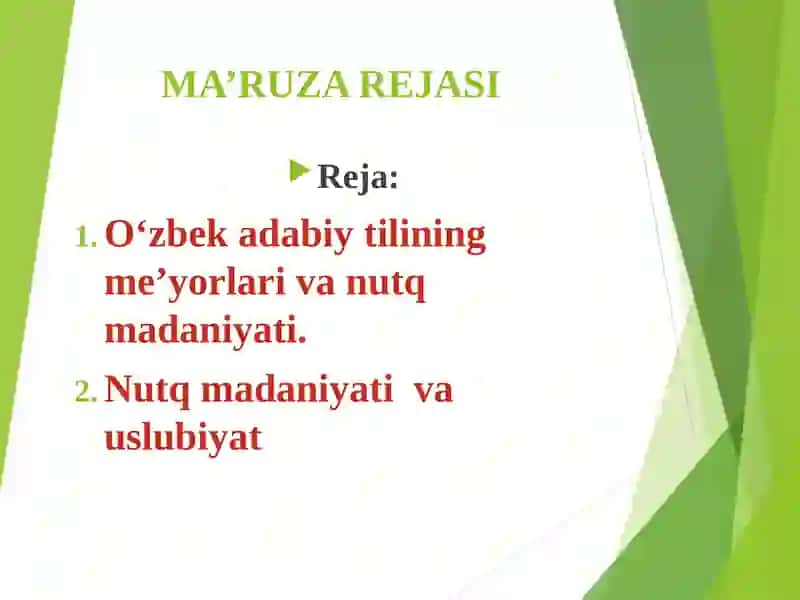 Nutq madaniyati va adabiy til me'yorlari 2