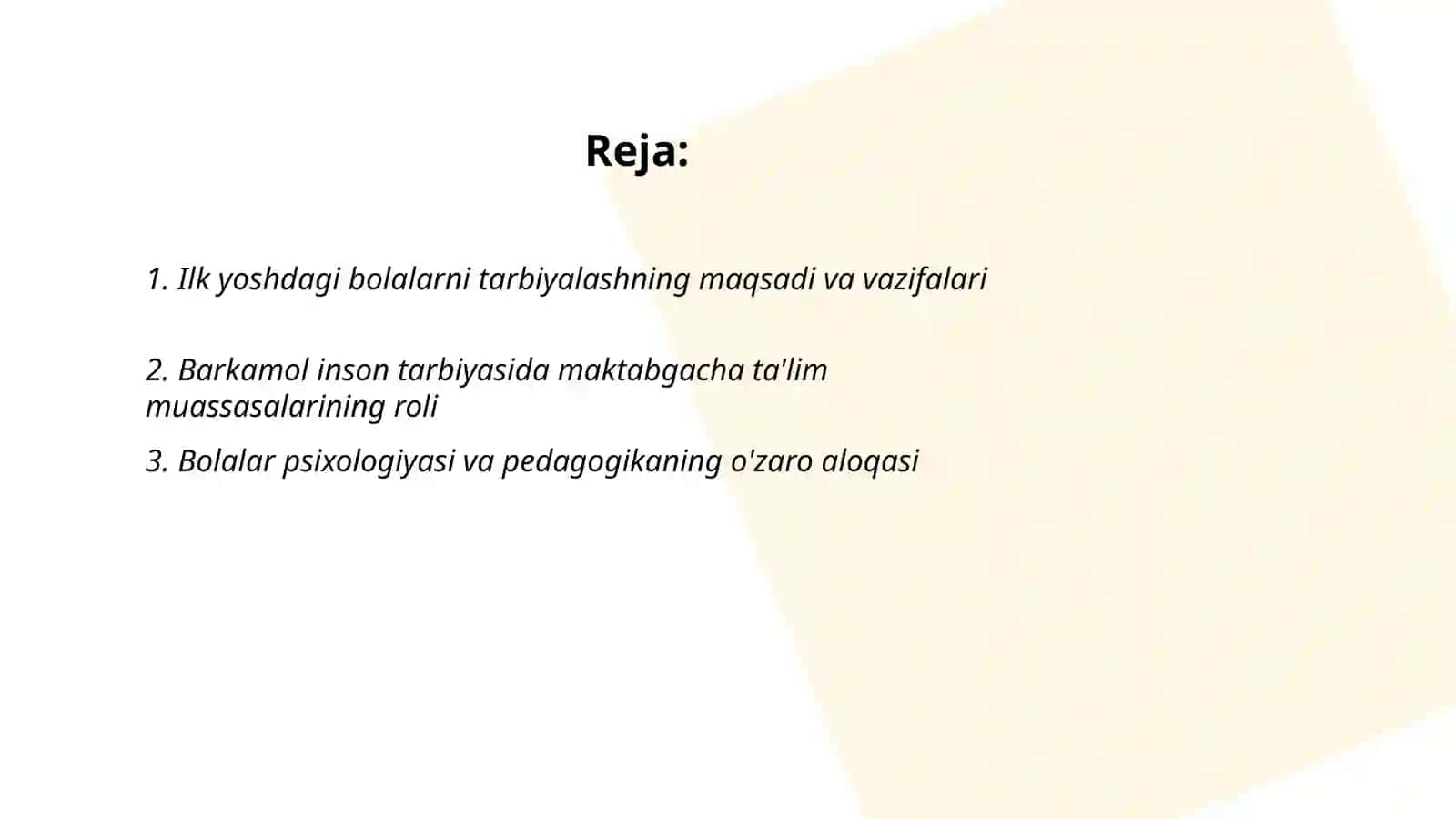 Ilk va maktabgacha yoshdagi bolalar pedagogikasi fanining barkamol insonni tarbiyasidagi oʻrni 2
