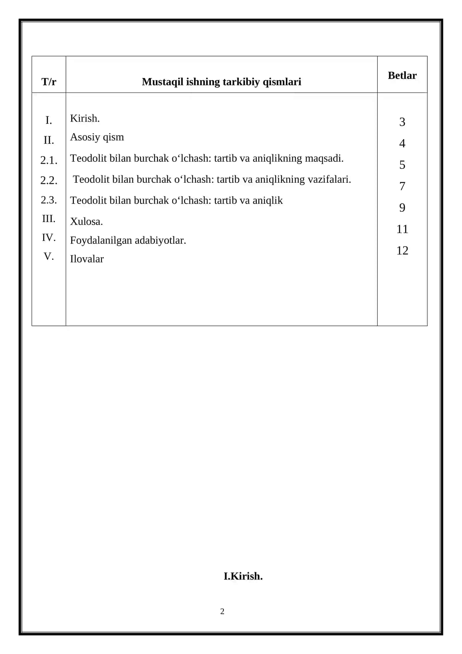 Teodolit bilan burchak o‘lchash tartib va aniqlik 2