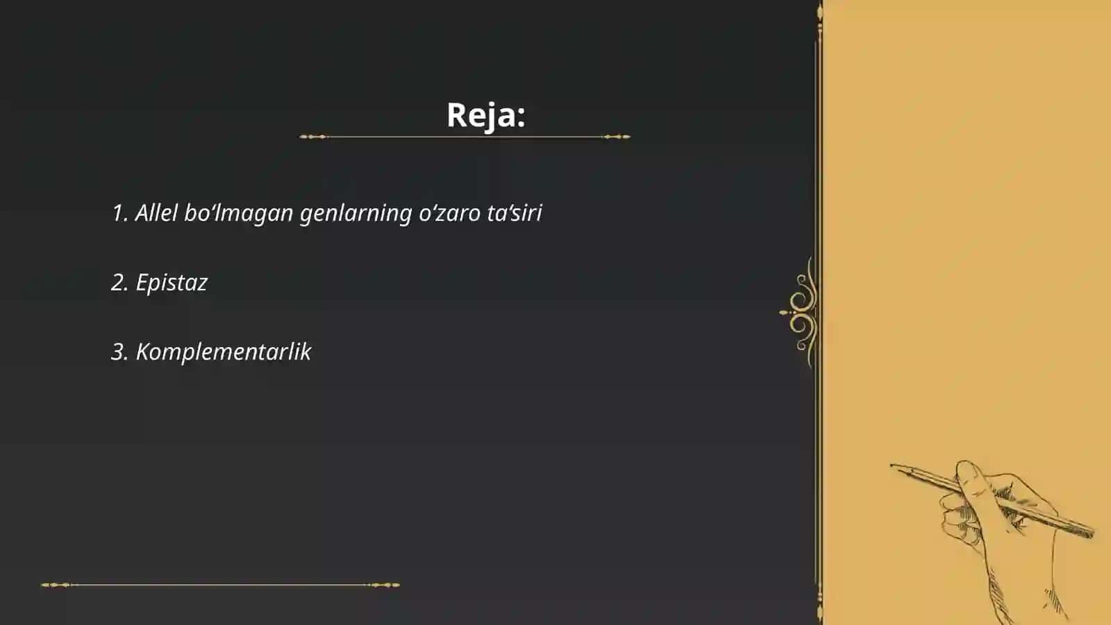 Allel bo‘lmagan genlarning o‘zaro ta‘siri 2