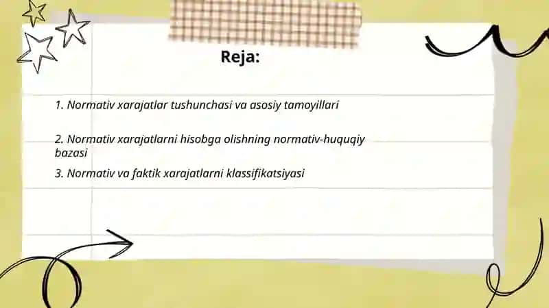 Normativ xarajatlarni hisobga olish va chetlanishlarni tahlil qilish 2