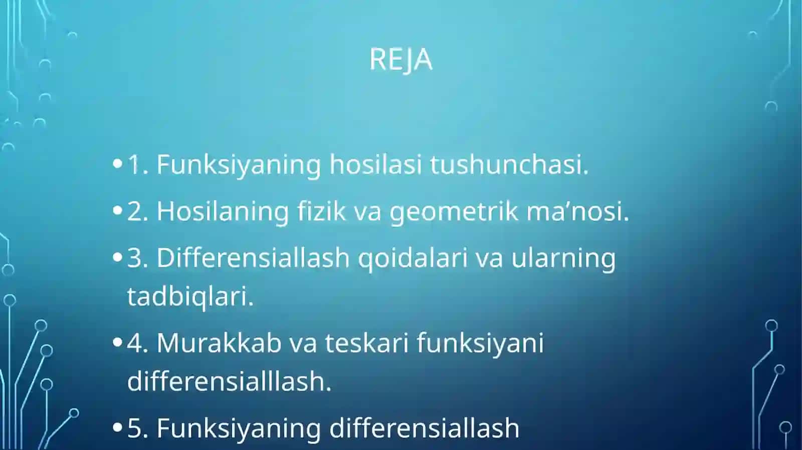 Hosila va uning tadbiqlari 2