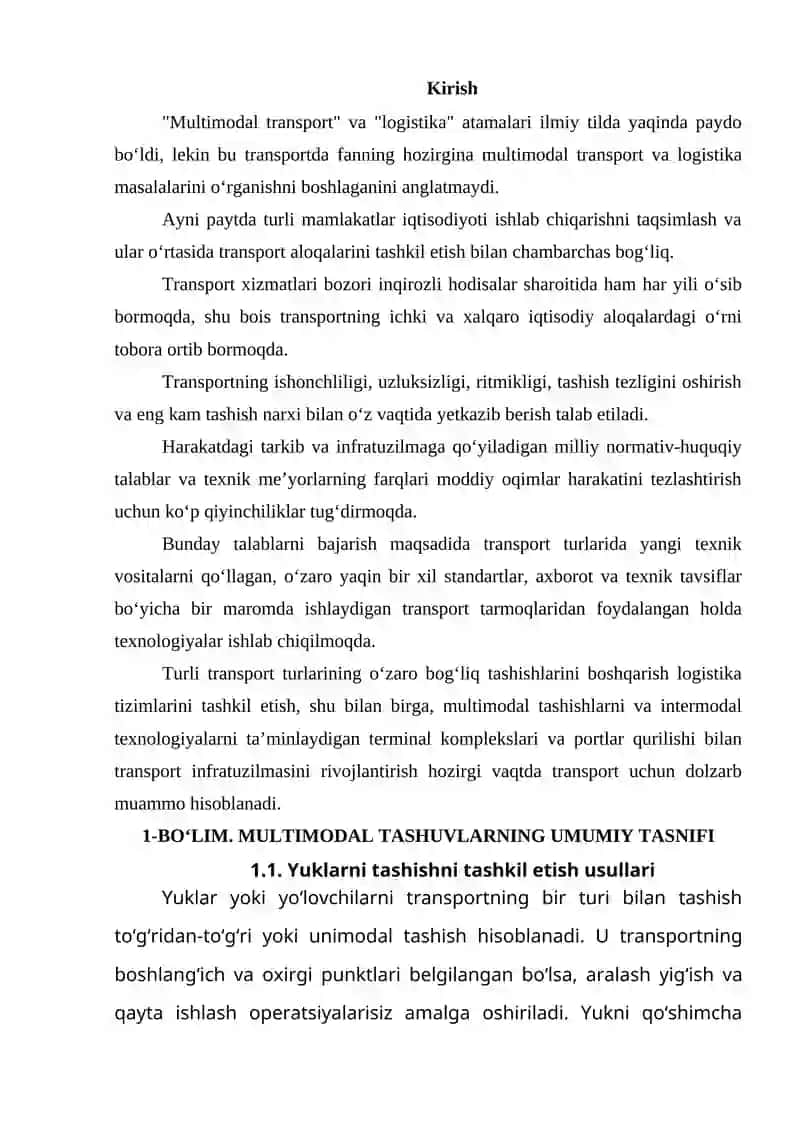Multimodal tashuvlar texnologiyasi 2