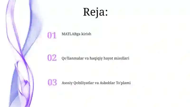 MATLAB dasturi va uning imkoniyatlaridan foydalanish 2