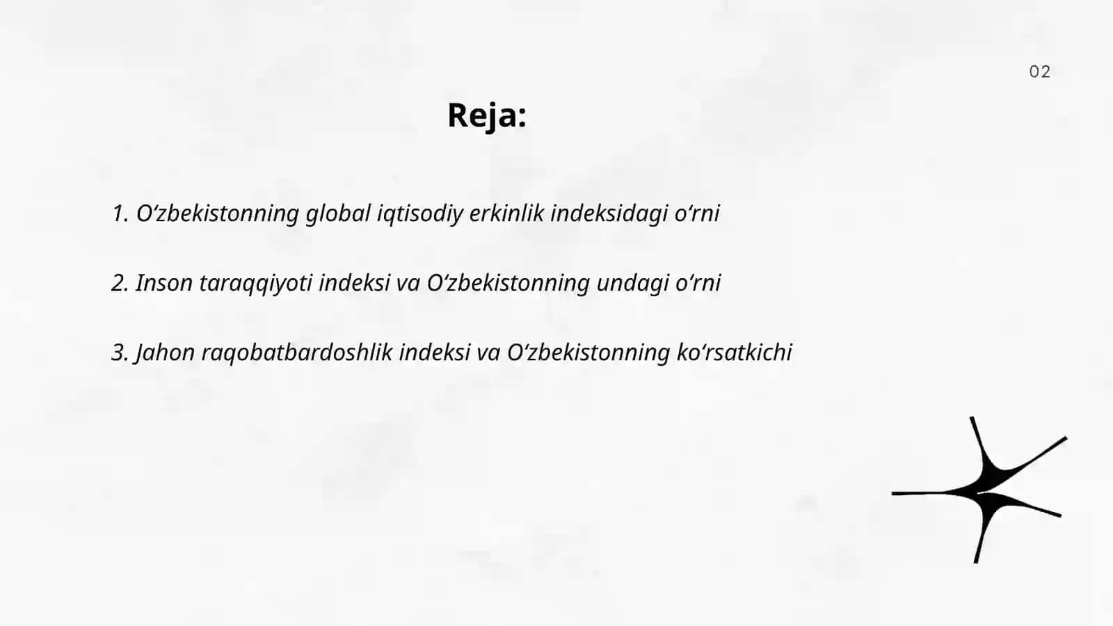 Iqtisodiy va ijtimoiy sohadagi ustuvor xalqaro reytinglar va ularga Oʻzbekistonning integratsiyalashuvi 2
