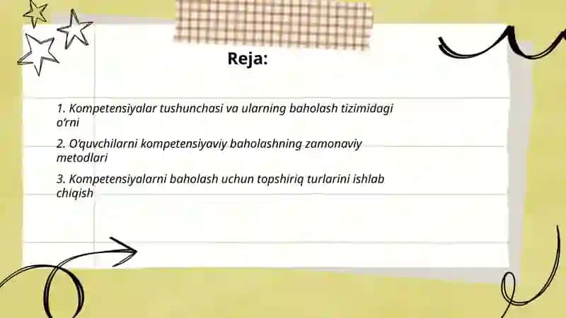 Oʻquvchilar kompetensiyalarini baholash uchun topshiriqlar tizimini ishlab chiqish 2