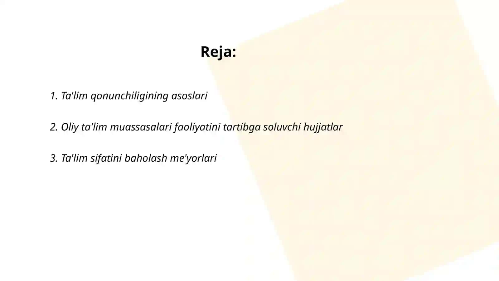 Ta'lim qonunchiligining asoslari 2