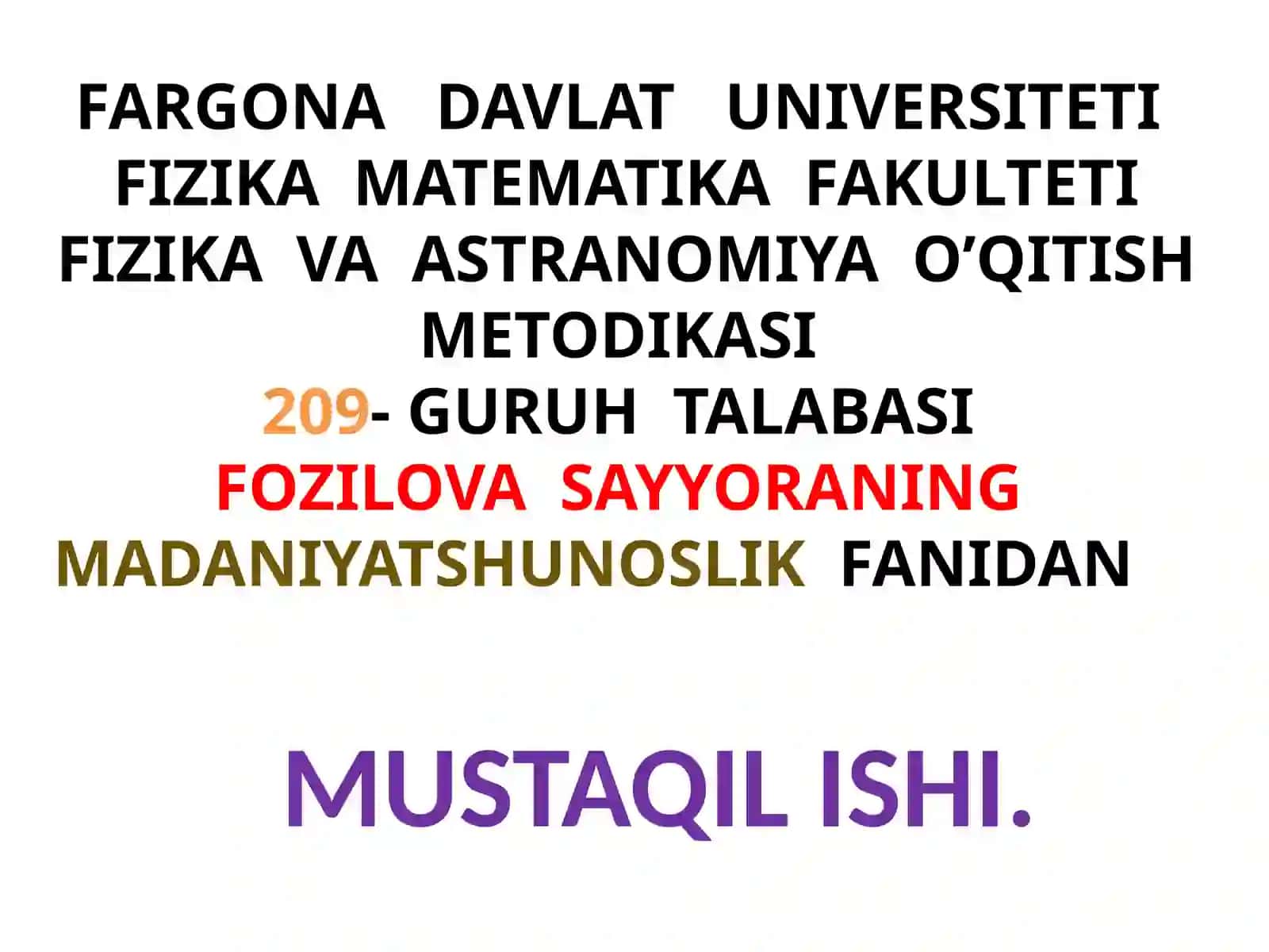 FIZIKA VA ASTRANOMIYA O’QITISH METODIKASI 2
