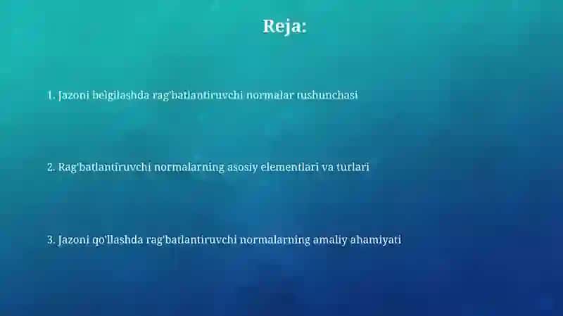 Jazo tayinlashda ragʻbatlantiruvchi normalar tushunchasi 2