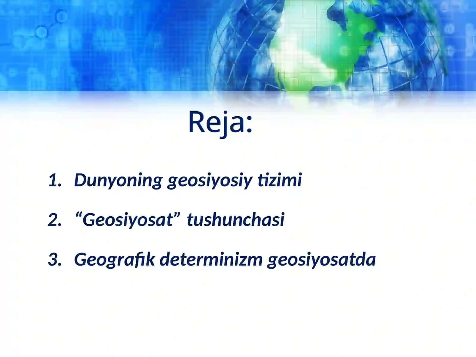 Dunyoning geosiyosiy tizimi va uning shakllanishi 2