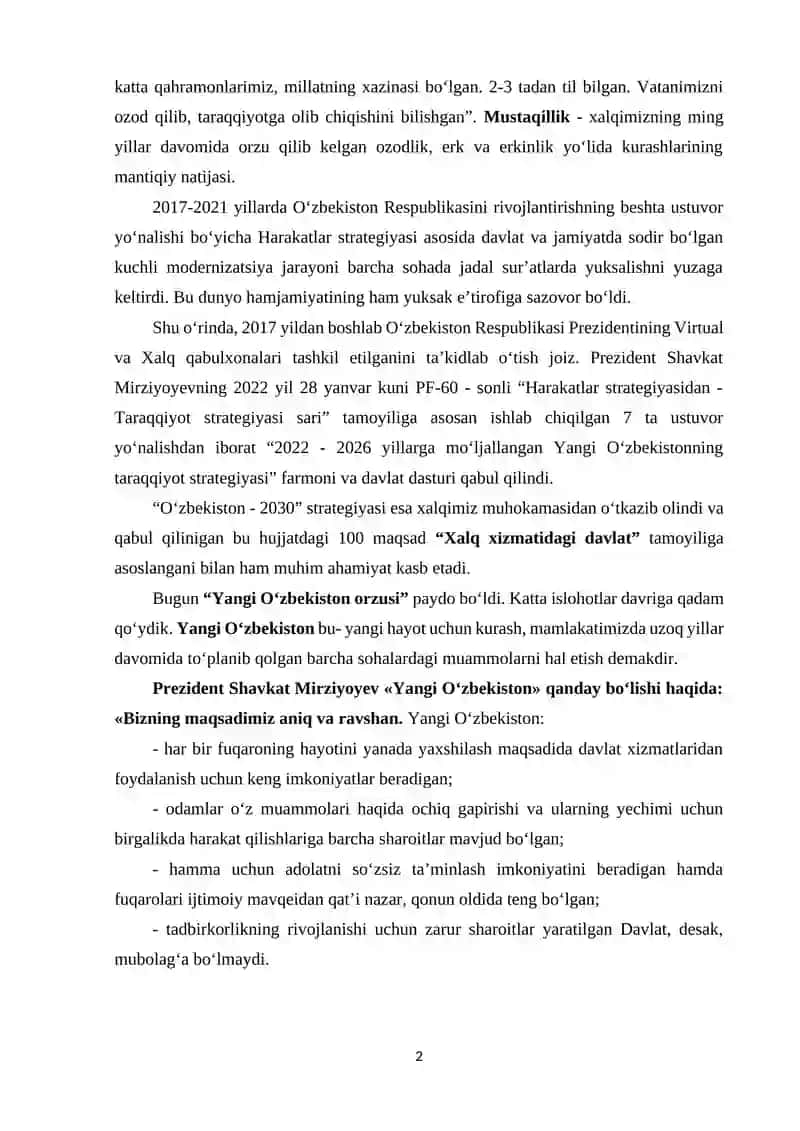 O'zbekiston Respublikasining mustaqilligining 33 yillik bayrami 2